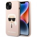 Case Karl Lagerfeld KLHMP14MSLKHLP iPhone 14 Plus 6.7 inch hardcase light pink/light pink silicone Karl head MagSafe