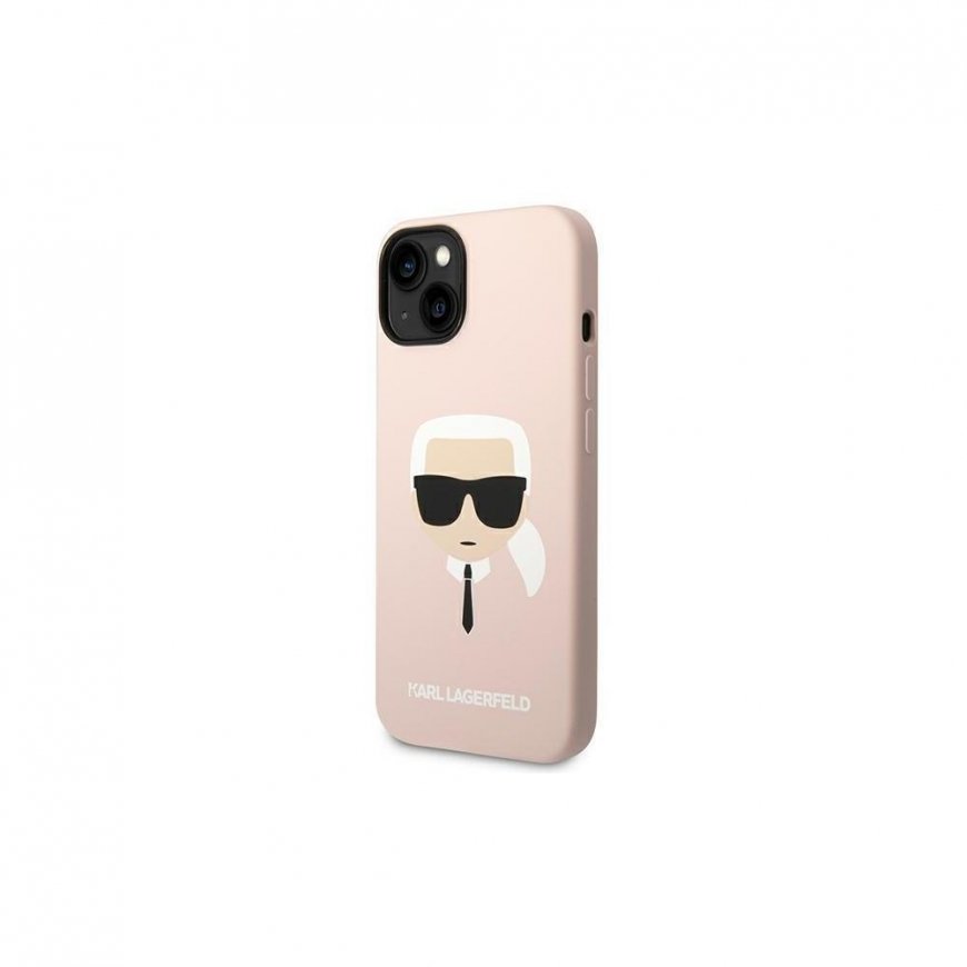 Case Karl Lagerfeld KLHMP14MSLKHLP iPhone 14 Plus 6.7 inch hardcase light pink/light pink silicone Karl head MagSafe – 2