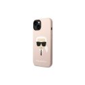 Dėklas Karl Lagerfeld KLHMP14MSLKHLP iPhone 14 Plus 6,7 colio hardcase šviesiai rausva/šviesiai rožinis silikoninis Karl galva M Dėklas Karl Lagerfeld KLHMP14MSLKHLP iPhone 14 Plus 6,7 colio hardcase šviesiai rausva/šviesiai rožinis silikoninis Karl galva M