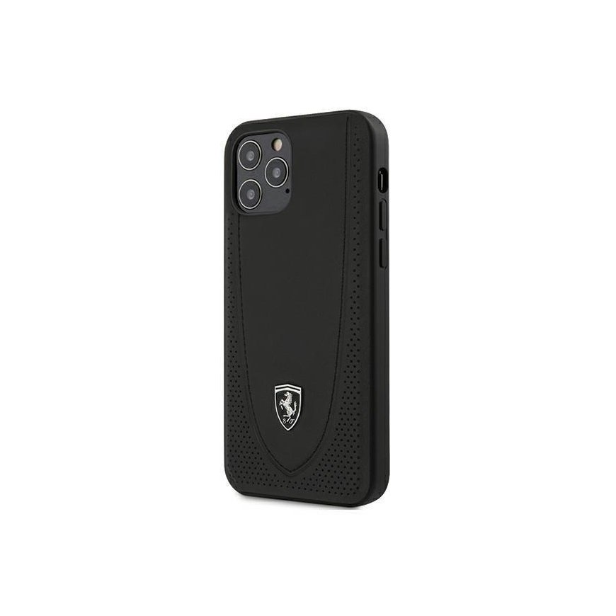 Ferrari FEOGOHCP12MBK iPhone 12/12 Pro 6,1 colio juodas/juodas kietas dėklas, perforuotas