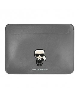 Karl Lagerfeld Clutch KLCS16PISFG 16 Inch Silver/Silver Saffiano Ikonik Karl
