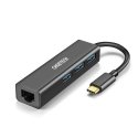 Choetech daugiafunkcis HUB 4in1 USB Type C 3x USB 3.0 / Tinklinis RJ-45 pilka (HUB-U02BK) Choetech daugiafunkcis HUB 4in1 USB Type C 3x USB 3.0 / Tinklinis RJ-45 pilka (HUB-U02BK)