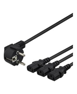 Deltaco DEL-109I кабель питания Черный 3 m CEE7/7 IEC C13