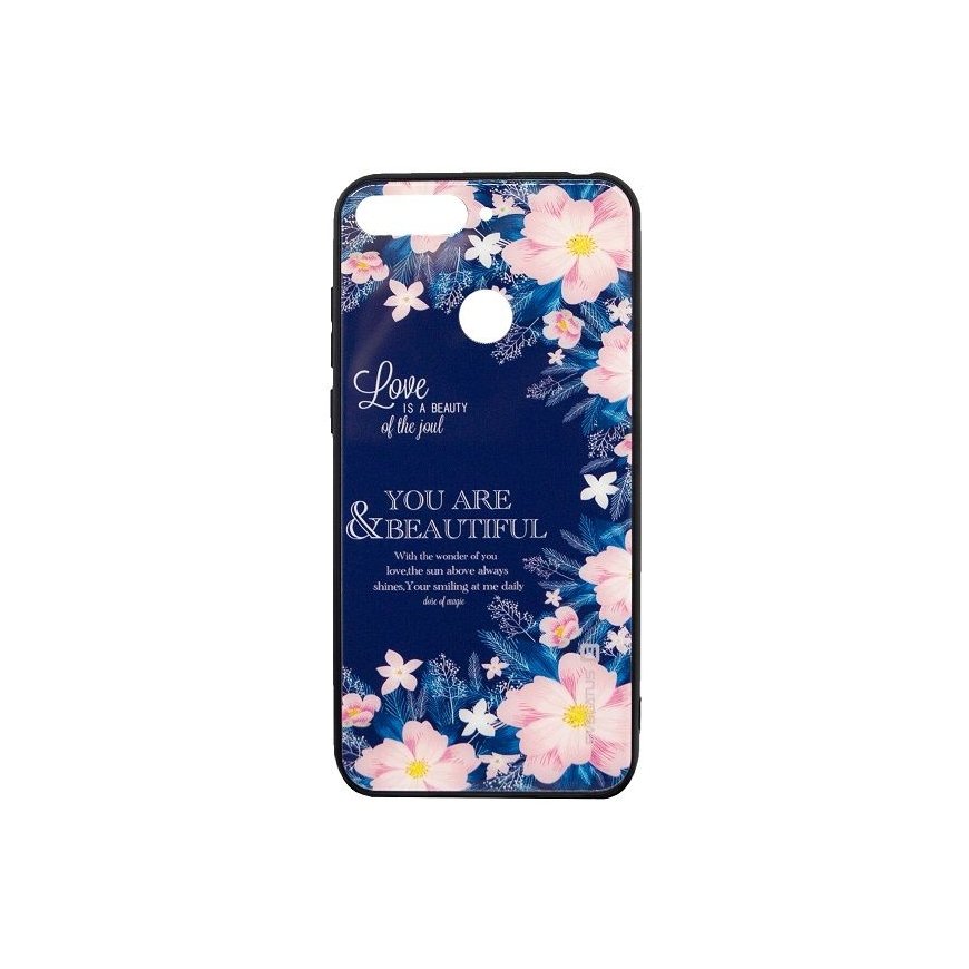 Evelatus Huawei Y6 2018 Picture Glass Case Flower Power