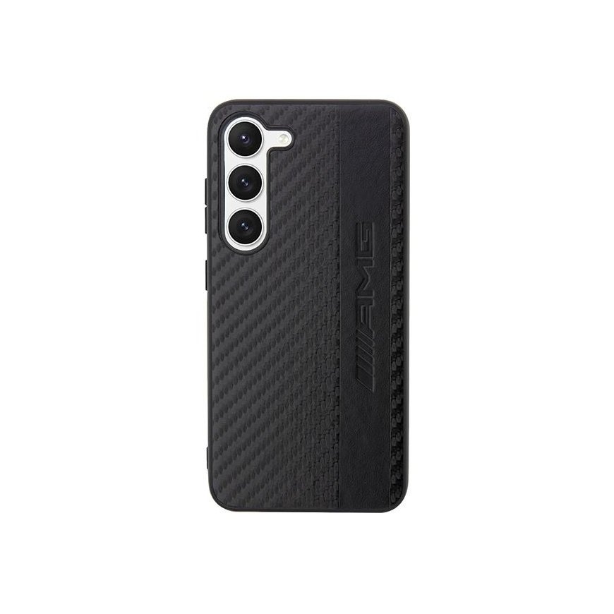 Dėklas Mercedes AMG AMHCS23SBLSCA S23 S911 juodas/juodas hardcase Carbon Stripe&Embossed – 3