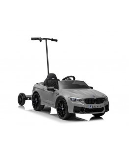 Lean Sport Battery powered car BMW M5 with platform for parents, painted silver