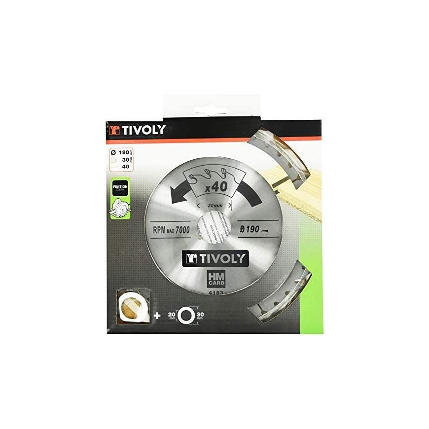 Circular saw for wood Tivoli 190x30x2.8/1.7mm, z40, 15°, (20mm adapter) – 3