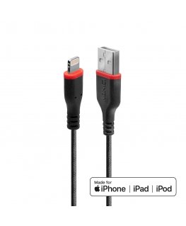 Lindy 31291 кабель с разъемами Lightning 1 m Черный