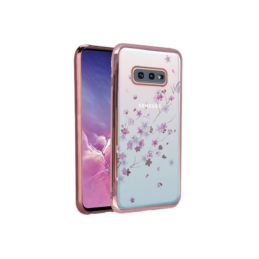 GreenGo Samsung Galaxy S10E G970 Flower Rose Gold