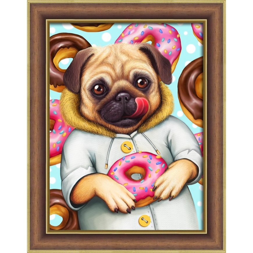 Beldizart Pug and donuts 30x40 cm