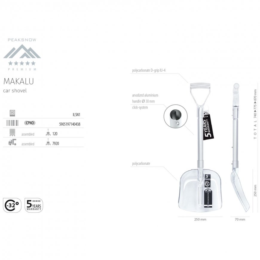 Prosperplast Automobilio sulankstomas kastuvas Peaksnow Makalu – 5