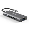 Extra Digital Adapter USB Type-C - 2 x USB 3.0, 1x USB 2.0, 1x Type C (PD), HDMI, SD, RJ45