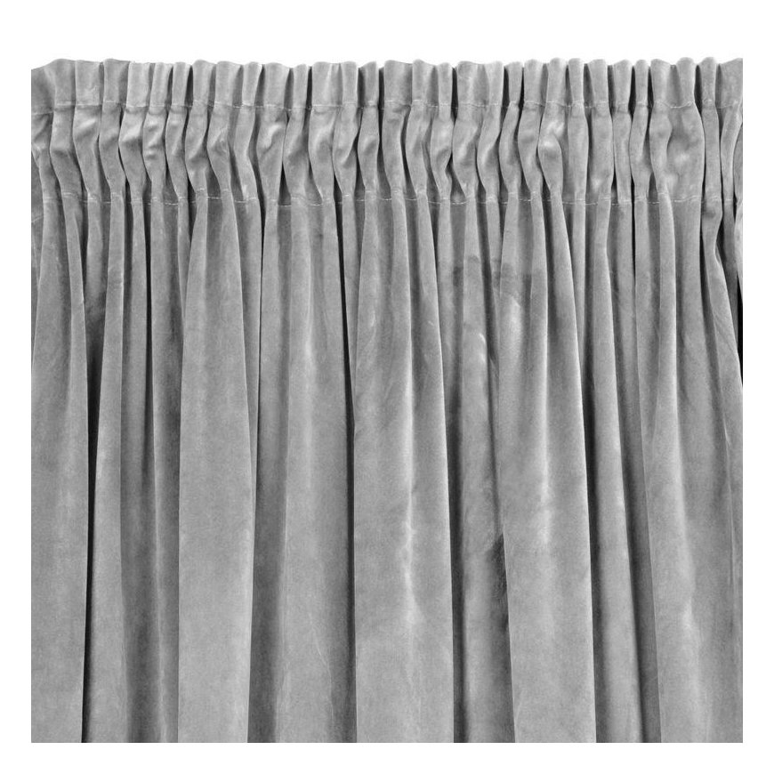 Naktinė užuolaida iš minkšto aksomo Eurofirany DIVA LINE RIA 140X270 cm, juosta/ tunelis/ kabliukai, 300 g/m2, spalva: plieno – 3