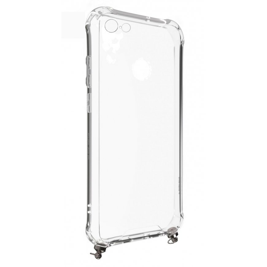 Evelatus Apple iPhone 6/6S Silicone Transparent with Necklace TPU Strap Silver