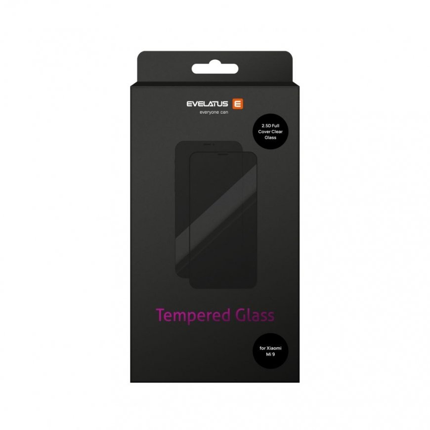 Evelatus Xiaomi Xiaomi Mi 9 2.5D Full Cover Japan Glue Glass Anti-Static