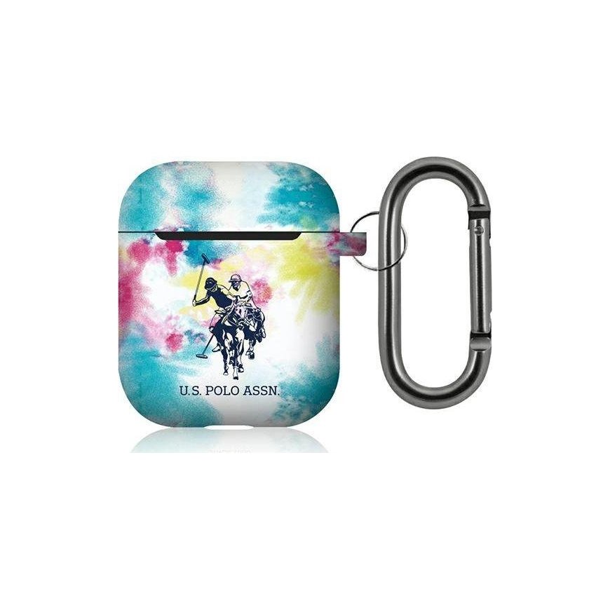 Us Polo Assn JAV Polo Assn apsauginis dėklas USACA2PCUSML kaklaraiščių ir dažų kolekcija, skirta AirPods 1/2 mėlyna