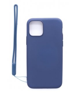 Evelatus Apple iPhone 11 Pro Soft Touch Silicone Case with Strap Dark Blue