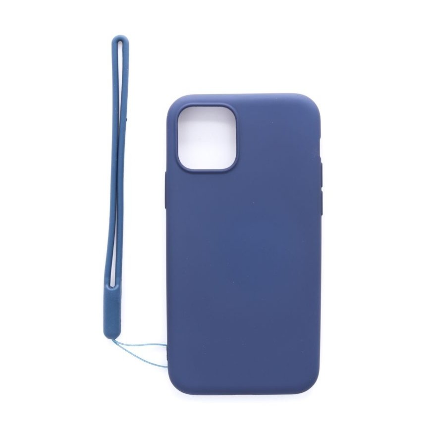 Evelatus Apple iPhone 11 Pro Soft Touch Silicone Case with Strap Dark Blue