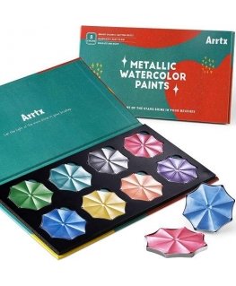 Professional watercolor of metallic shades ARRTX, 8 colors