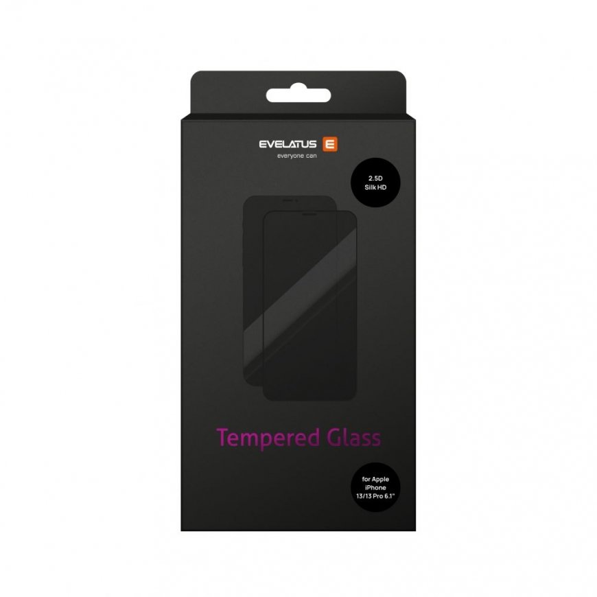 Evelatus Apple iPhone 13/13 Pro 2.5D Full Cover Japan Glue Glass Anti-Static