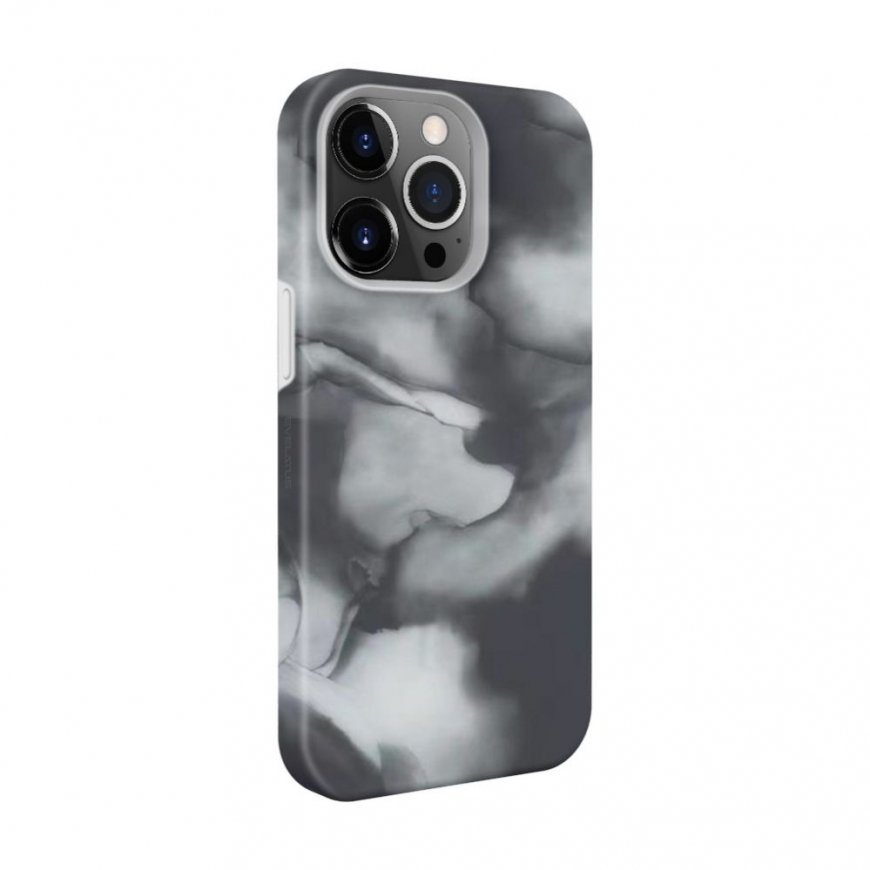 Evelatus Apple iPhone 14 Pro Max Premium Silicone case Customized Print Gray