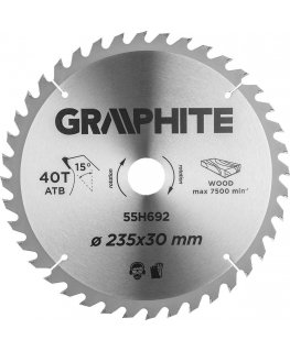 Graphite Graphite circular saw (circular saw, wide, 235 x 30 mm, 40 teeth)
