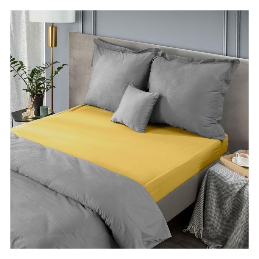 Eurofirany NOVA cotton satin sheet without rubber, 220X210 cm, color: mustard – 5