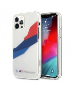 Case BMW BMHCP12LSKTGT iPhone 12 Pro Max 6.7 Inch Transparent Hard Case Motorsport Tricolor