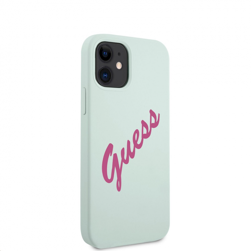Guess GUHCP12SLSVSBF iPhone 12 mini 5,4 colio mėlynos spalvos fuksijos / mėlynos fuschia kietas silikoninis vintage dėklas – 3