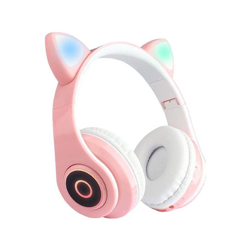 Invest Wireless bluetooth LED headphones, pink cat ears – 2