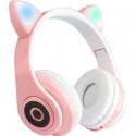 Invest Wireless bluetooth LED headphones, pink cat ears Invest Wireless bluetooth LED headphones, pink cat ears