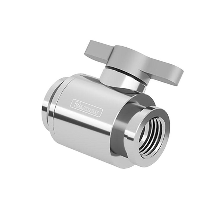 Barrow Ball Valve (10 mm) G1/4 colio rutulinis čiaupas, sidabro sidabras