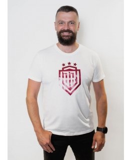 Dinamo - Men's T-SHIRT L «DINAMO» WITH RED METALLIC PRINTING White