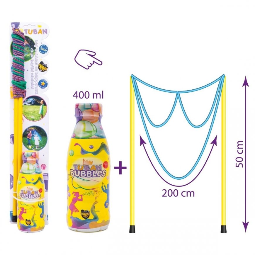 Tuban milžiniška akinių formos burbulų lazda + Muilo burbulų skystis 400 ml – 2