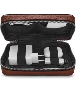 Woolnut Leather Tech Organizer -tarvikelaukku, konjakki