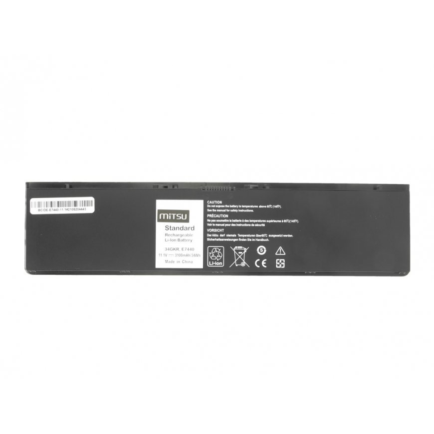 Mitsu akumulators Dell Latitude E7440 3100 mAh (34 Wh) 11,1–10,8 volti – 4