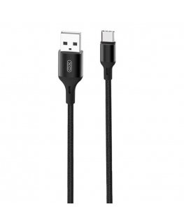 XO NB143 Прочный TPE Универсальный USB на USB-C (Type-C) Кабель 2m данных и быстрого заряда 2.4A Черный