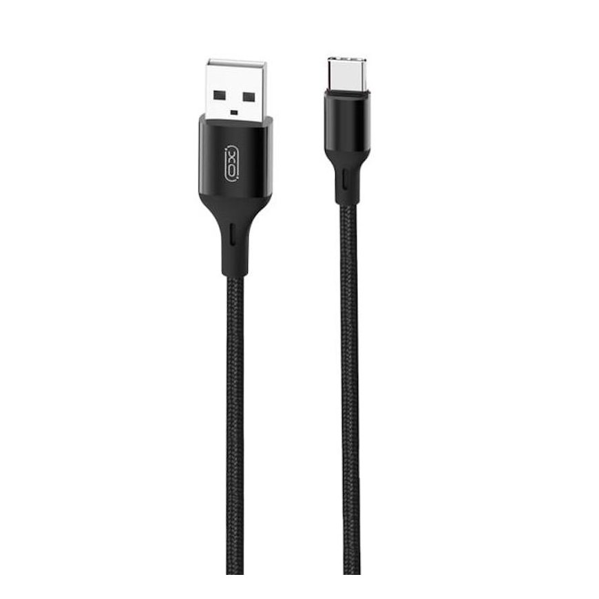 XO NB143 Durable TPE Universal USB to USB-C (Type-C) Data & Fast 2.4A Charger Cable 2m Black