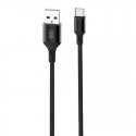 XO NB143 Прочный TPE Универсальный USB на USB-C (Type-C) Кабель 2m данных и быстрого заряда 2.4A Черный XO NB143 Прочный TPE Универсальный USB на USB-C (Type-C) Кабель 2m данных и быстрого заряда 2.4A Черный