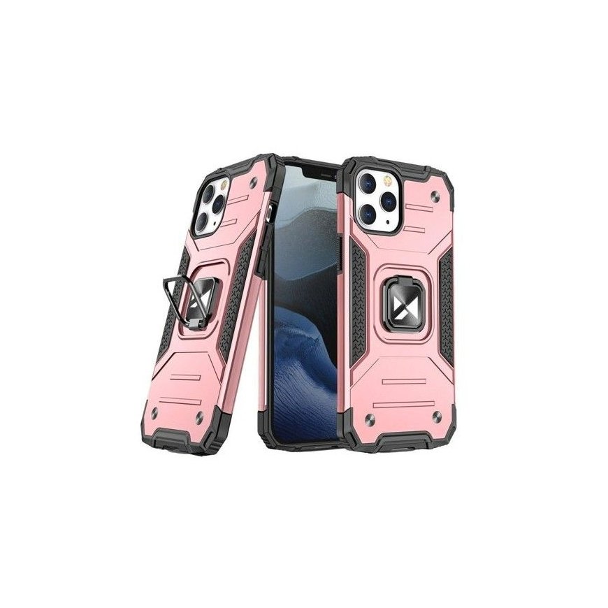 Wozinsky Apple iPhone 13 rose Ring Armor Case Kickstand Tough Rugged Cover Pink