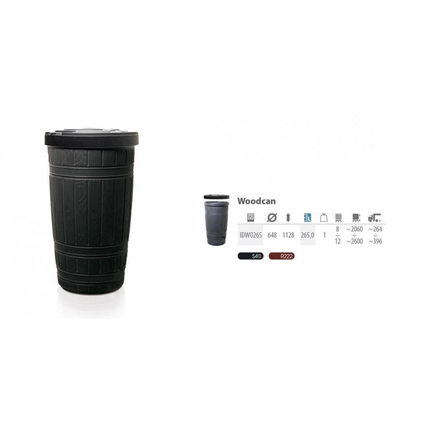 Waterform PROSPERPLAST LIETUS KONTEINeris Juodas WOODCAN 265L