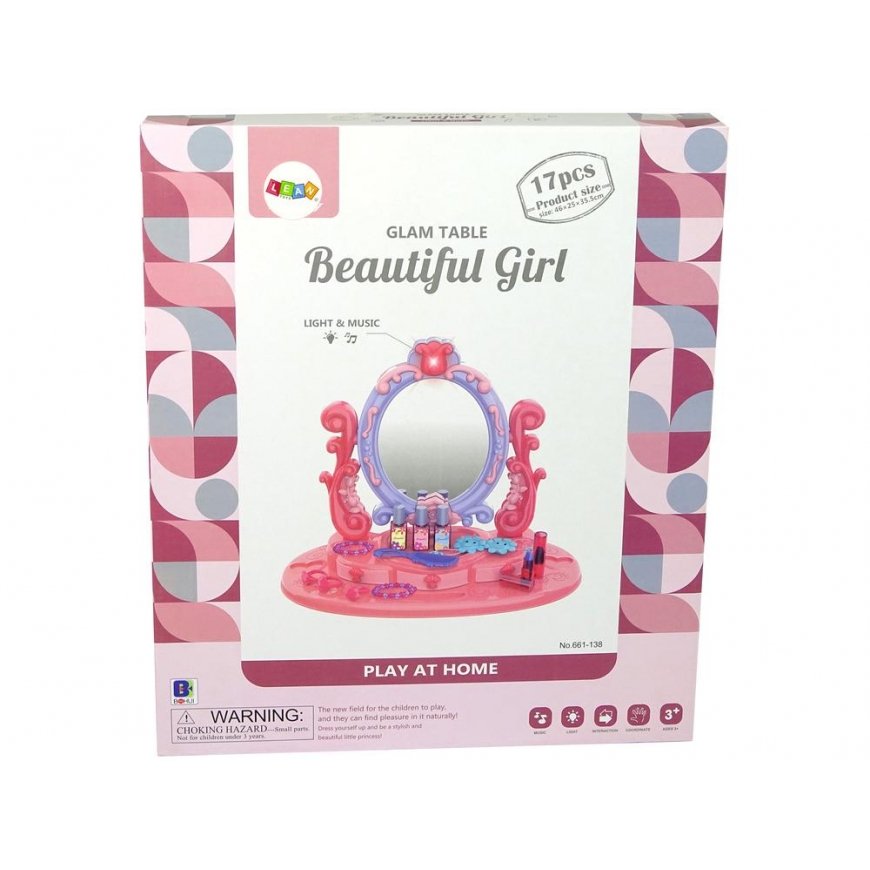 Leantoys Lean Cars Make-up Dressing Table with Mirror Light Sound – 4