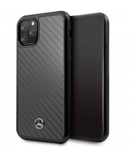 Mercedes-Benz Apple iPhone 11 Pro Max Hard Case Leather Carbon Fiber Black