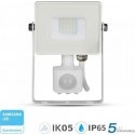 Prožektorius V-TAC LED prožektorius su PIR judesio detektoriumi VT-10-SW SAMSUNG CHIP 10W 4000K 800lm IP65 Baltas 434