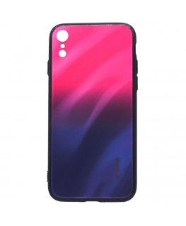 Evelatus Apple iPhone XR Water Ripple Gradient Color Anti-Explosion Tempered Glass Case Gradient Pink-Purple