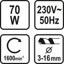 TOYA GRĄŽIMO GALYTUVAS 70W + 2 PRIEDAI + DISKAI TOYA GRĄŽIMO GALYTUVAS 70W + 2 PRIEDAI + DISKAI