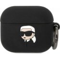 Karl Lagerfeld Case Karl Lagerfeld KLA3RUNIKK Apple AirPods 3 cover black/black silicone Karl Head 3D