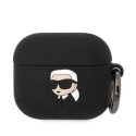 Karl Lagerfeld Dėklas Karl Lagerfeld KLA3RUNIKK Apple AirPods 3 cover juoda/juodas silikoninis Karl Head 3D