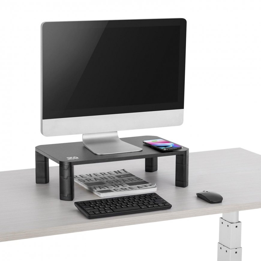 Ergo Office monitoriaus stovas, reguliuojamas, su Qi bevieliu įkrovikliu, max 20 kg, 17-32", ER-415 – 5