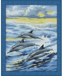 Beldizart Diamond painting set Dolphins Family 30х40 cm AZ-1062